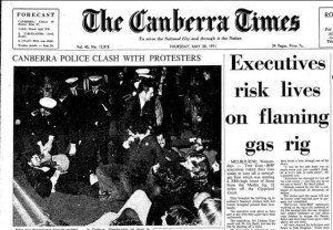 Canberra Times on the first use of the Public Order Act