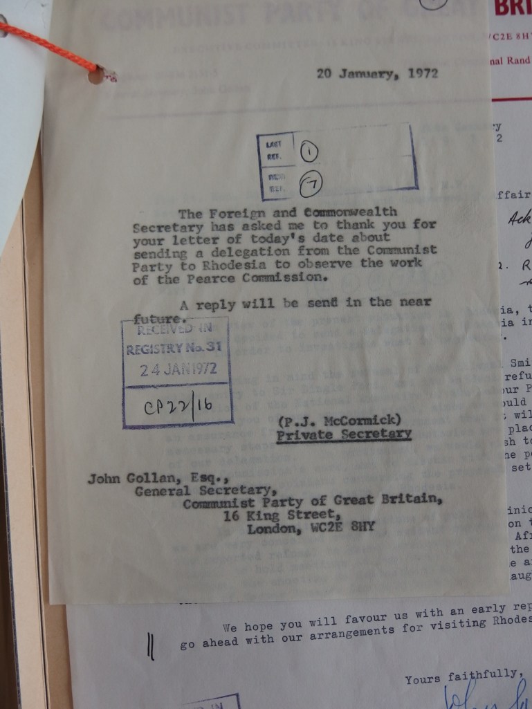 Letter from FCO to John Gollan (Jan 1972)